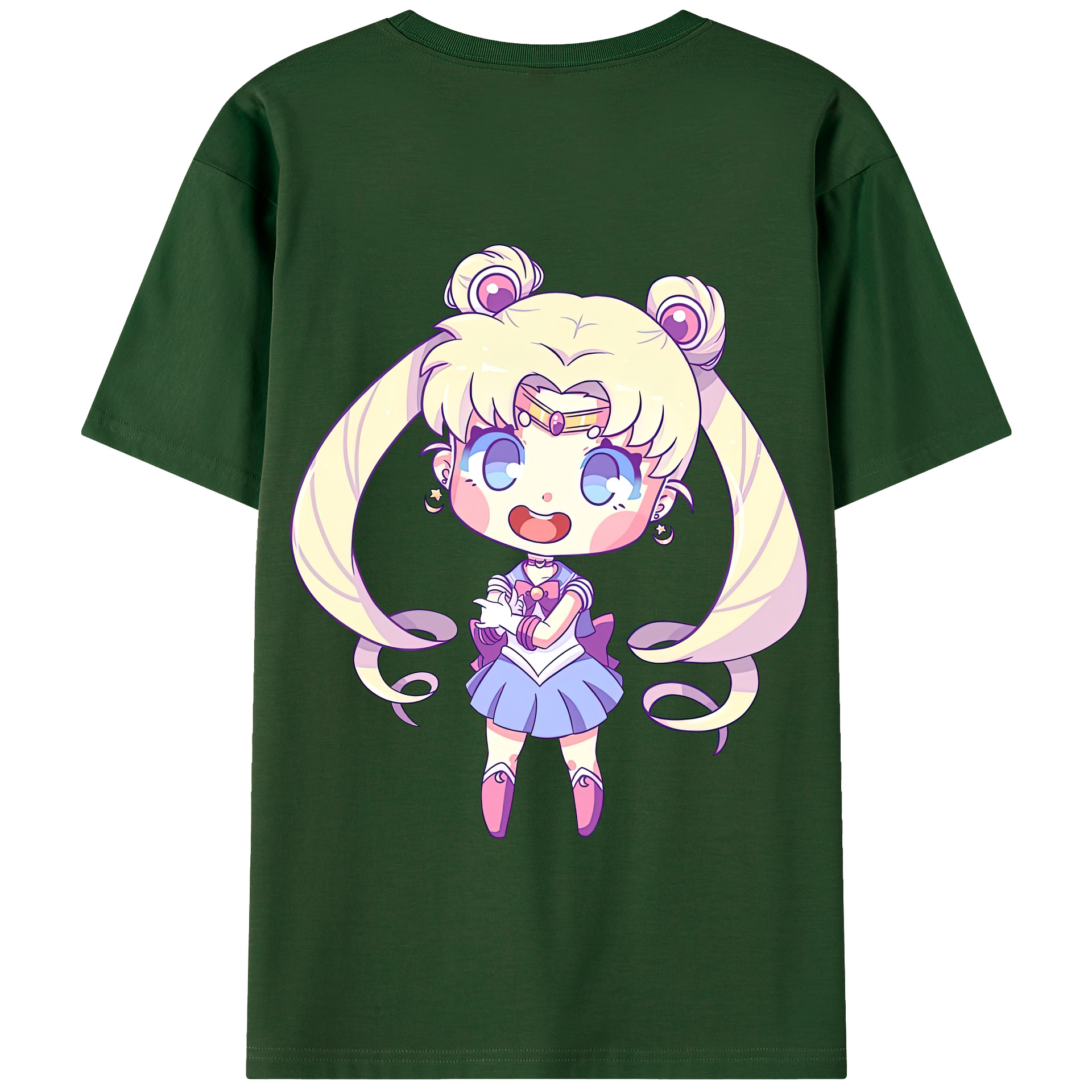 （画像用） 美少女戦士セーラームーン 月野 うさぎ つきの うさぎ Sailor Moon Tsukino Usagi 綿100％半袖Tシャツ（背面プリント）